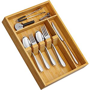 Yofidra Bamboo Silverware Organizer (2 Colors & Sizes) from $11.99 + Free Shipping w/ Prime or on $35+