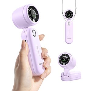 Diveblues High-Speed Portable Handheld Turbo Fan, USB Rechargeable Battery Powered, Small Portable Pocket Fan for Travel, Outdoor, Home, Office, Concerts, Lash, Gift for Women(Pruple)