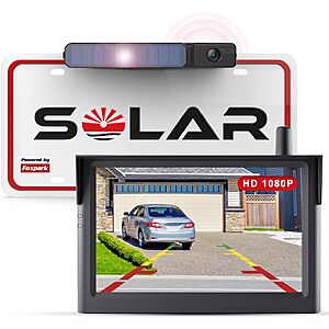 Foxpark Solar Wireless 1080P Backup Camera System w/ 5" Monitor $78.39 + Free Shipping
