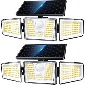 2-Pack KOOPER 3-Head Solar Motion Sensor Flood Lights w/ 300&deg; Coverage (Black) $15.98 + Free Shipping w/ Prime or on $35+