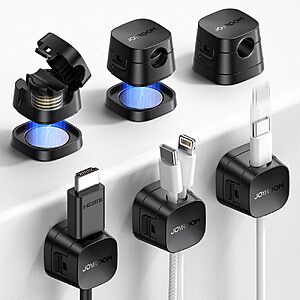 Joyroom 6-Pack Detachable Magnetic & Adhesive Cable Clips w/ Auto-Fit Spring Snap Lock $6.17 + Free Shipping w/ Prime or on $35+