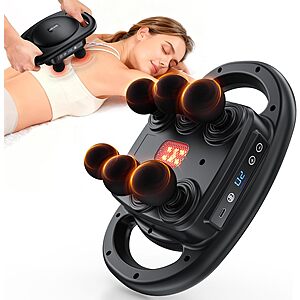AERLANG Deep Tissue Percussion Multi-Head Massager (Black) $17 + Free Shipping w/ Prime or on $35+