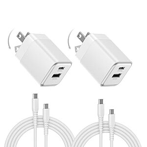 2-Pack wegear 30W Dual-Port GaN USB-C Wall Charger w/ Foldable Plug & USB-C Cables (White or Black) $9.99 + Free Shipping w/ Prime or on $35+