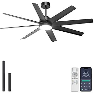 [Prime] 60" Ohniyou Ceiling Fan w/ Dimmable Light & Remote (3 Colors) $78.99 + Free Shipping