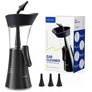 [Prime] Kaugic One-Hand Manual 2-in-1 Ear Wax Removal Irrigation Flushing System Kit (2 Colors) $9.99 + Free Shipping