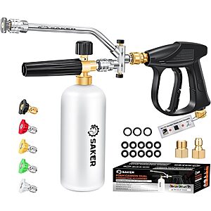 [Prime] Saker Foam Cannon Dual-Function Kit for Pressure Washers w/ Spray Gun $29.49 + Free Shipping