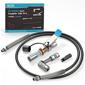 [Prime] Seesii Grease Gun Accessory Kit Pro w/ 12000 PSI Quick-Release Coupler & More $13.77 + Free Shipping