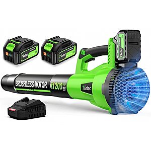 Tietoc 1200W Brushless Leaf Blower w/ 2x 4.0Ah Batteries & 6-Speed Control $34.99 + Free Shipping w/ Prime or on $35+