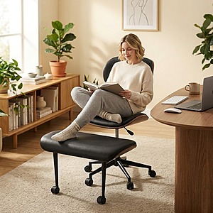 Bestier Ergonomic Cross Legged Office Chair with 360 Swivel Adjustable Height $69.99 + Free Shipping