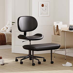 Pinmoco Extra Wide Ergonomic Adjustable Cross-Legged Swivel Chair w/ Footrest $65.99 + Free Shipping