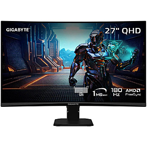GIGABYTE 27" QHD 2K 1440P 180Hz Curved 1500R VA Gaming Monitor $130 + Free Shipping