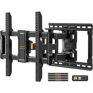 Perlegear UL Listed Full Motion TV Wall Mount for 42" to 97" Flat Curved TVs (Holds up to 132 lbs) $29.99 + Free Shipping w/Prime or $35+