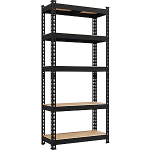 28" W x 12" D x 60" H Yaheetech 5-Tier Heavy Duty Storage (Black) $35.99 + Free Shipping
