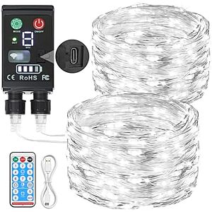 66ft 2-in-1 Rechargeable 200 LED Fairy String Lights $7.98 + Free Shipping w/Prime or $35+