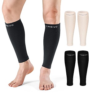 CAMBIVO 12-18mmHg Calf Compression Sleeves (Black S/M and L/XL) $6.79 + Free Shipping w/Prime or $35+