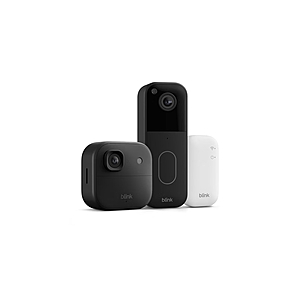 Blink Outdoor 2K+ and Video Doorbell &ndash; Two-year battery life, smart detection, Sync Module Core included &ndash; 1 Camera + Video Doorbell (Black) $54.99
