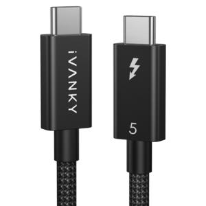 IVANKY | Intel Certified | Thunderbolt 5 Cable 3.3ft, up to 120Gbps and 240W, Premium Braided Thunderbolt Cable 80Gbps, Compatible with Thunderbolt 4/3, USB4, MacBook M5 Pro, iPhone 17/16/15-3.3FT