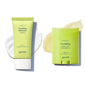 Goodal Heartleaf Soothing Moisture Sunscreen + Heartleaf Soothing Quick Sliding Sunscreen Stick $27.36 + Free Shipping