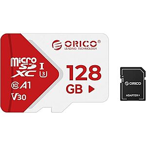 ORICO 128GB SDXC TF Card with SD Adapter for 4K Video Recording, Drones, Action Cameras and Mobile Devices $23.49 + Free Shipping w/ Prime or $35+
