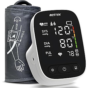 BESTEK Blood Pressure Monitor Automatic Arm BP Cuff (9"-17" Adjustable) $14.95 + Free Shipping w/ Prime or orders $35+
