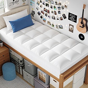 ELEMUSE Twin XL Mattress Topper (White) $24.99 & More + Free Shipping