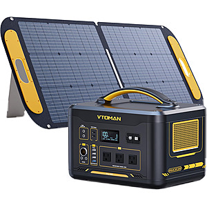 VTOMAN Jump 1500X 828Wh LiFePo4 Portable Power Station (1500W Pure Sine Wave) w/ 110W Foldable Solar Panel $379.99 + Free Shipping