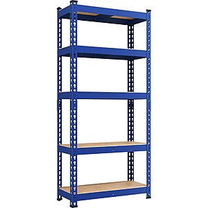 Yaheetech 5-Tier Heavy Duty Storage Shelves 28" W x 12" D x 60" H Blue $35.24
