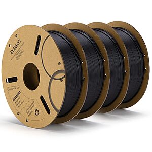 ELEGOO PLA Filament 1.75mm Black 4KG 4 Pack 1kg Spool $39.99