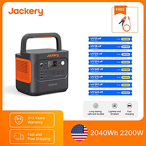 Jackery Explorer 2000 V2 Portable Power Station; 2040Wh LiFePO, 2200W output; 5-Yr Warranty, free s&h $535.28