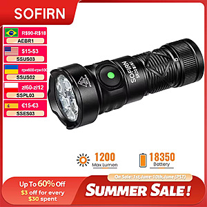 Sofirn SR20 EDC Rechargeable Flashlight, 1200 lumens, free S&H $15.97