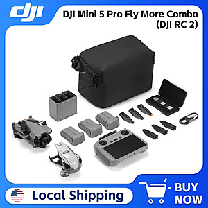 DJI Mini 5 Pro Fly More Combo (DJI RC 2); 4K Drone, 1-Inch CMOS, 3 Batteries, Obstacle Sensing; free s&h $902.09
