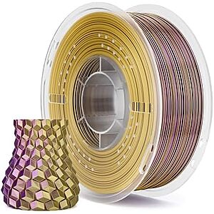 ELEGOO Silk PLA 3D Printer Filament 1.75mm Dual Color Yellow Purple 1KG $14.99