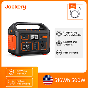 Jackery Explorer 500 Portable Power Station 518Wh Capacity 110v/500W Output $215 + Free Shipping