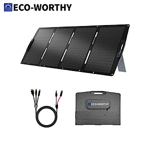 ECO-WORTHY 200W Portable Solar Panel 23% Efficiency IP65 Waterproof with Adjustable Kickstand $113 + Free Shipping