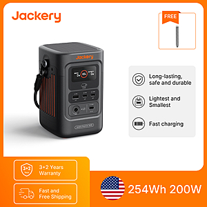 Jackery Explorer 240D Ultra-Portable Power Station 256Wh LiFePO4 200W output 3xUSB-C Fast Charger $108 + Free Shipping $107.6
