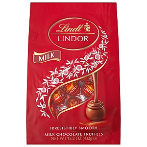 SnS, AC | Lindt LINDOR Milk Chocolate Candy Truffles, 15.2 oz. Bag $12.54