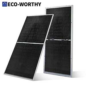 ECO-WORTHY 195W N-Type 18BB Bifacial Solar Panel with 25% High Conversion Efficiency 12V Monocrystalline for $92 + Free Shipping