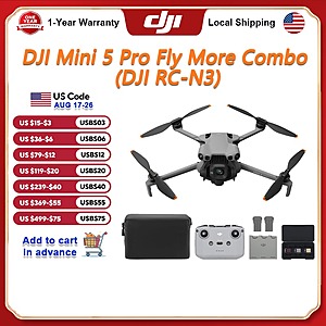 DJI Mini 5 Pro Fly More Combo (DJI RC-N3) Vlog Camera Drone 4K/60fps HDR Video $799 + Free Shipping