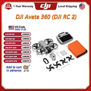 DJI Avata 360 RC 2 8K 360&deg; Video 1/1.1" Dual CMOS O4+ 20km Transmission $489 + Free S/H