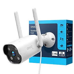 GNCC 2K Outdoor Security Camera, 24/7 Recording, Plug-in, AI, White-1P $15 + Free S/H