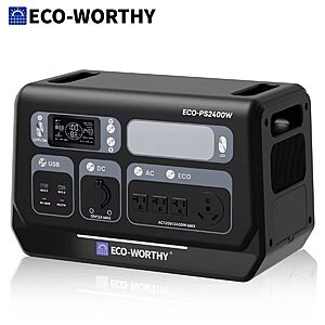 ECO-WORTHY PS 2400W Power Station 2048Wh LiFePO4 Battery $456 + Free S/H