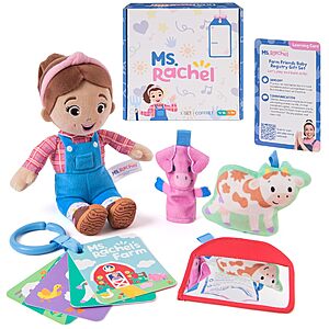 Ms. Rachel Farm Friends Baby Gift Set w/ Plush, Finger Puppet, Animal Cards & Mirror $7.50 + Free Shipping w/ Prime or on orders $35+