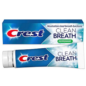 4.6-Oz Crest Clean Breath Peppermint Toothpaste $2.99 + Free Shipping w/ Prime or on $35+