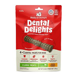 Select Accounts: 5.5-Oz Stella & Chewy's Dental Delights Large Dog Dental Treats w/ Freeze-Dried Chicken $6.03 w/ S&S & more + Free Shipping w/ Prime or on $35+