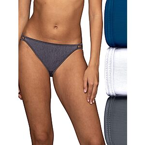 Vanity Fair Illumination String Bikini Panty 18108, Navy/White/Steele $12.99 at Amazon