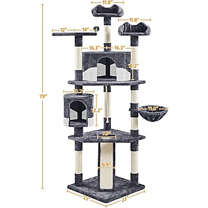 Yaheetech 79" Multi-Level Cat Tree $59.99 + Free Shipping