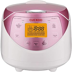 CUCKOO Micom Fuzzy Logic Rice Cooker, 12-Cup Cooked, Pink, CR-0631F $107.99 at Amazon