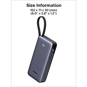 UGREEN Nexode 20000mAh 45W Power Bank, Built-in Cable for iPhone 17 Pro $34.99