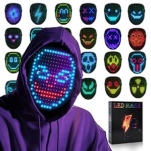 AIGLUN LED Halloween Mask $19.19 &ndash; Gesture Sensing, 50 Patterns