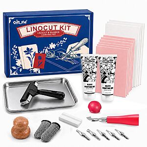 Amazon - Colorful Linocut Kit for Printmaking $11.99